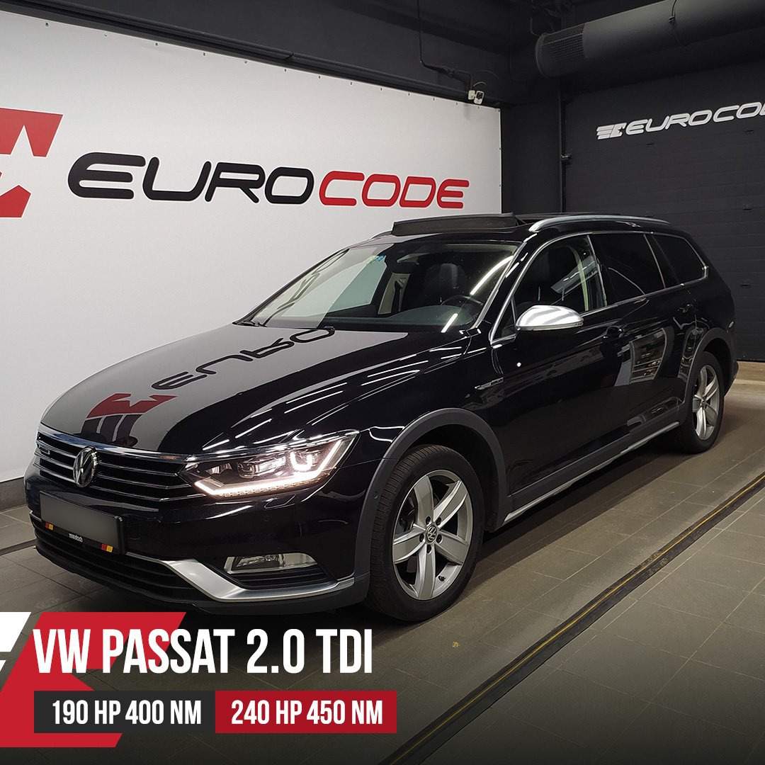 Passat B8 2.0TDI чип тюнинг от Eurocode Tuning